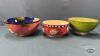 (3) BOWLS WITH (1) SMALL 4IN TALL VASE - 2