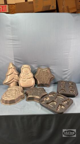 (5) CAKE PANS AND (6) COOKIE SHEETS