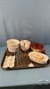QUANTITY OF BOWLS, EGG AND NAPKIN HOLDERS