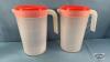 (4) RUBBERMAID PITCHERS AND GROCERY BASKET - 2
