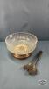 9IN GLASS SALAD BOWL ON MEDAL PEDESTAL