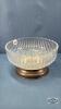 9IN GLASS SALAD BOWL ON MEDAL PEDESTAL - 3