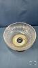 9IN GLASS SALAD BOWL ON MEDAL PEDESTAL - 4