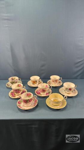 (8) TEA CUPS AND SAUCERS