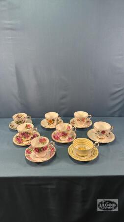(8) TEA CUPS AND SAUCERS
