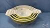 (4) PYREX MIXING BOWL NESTING SET - 7