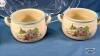 (4) SOUP BOWLS WITH (2) PLASTIC SERVING TRAYS - 5