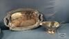 METAL TRAY LOT WITH STAINLESS GRAVY BOAT - 2