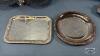 METAL TRAY LOT WITH STAINLESS GRAVY BOAT - 4