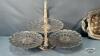 METAL TRAY LOT WITH STAINLESS GRAVY BOAT - 5