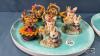 (8) EASTER BUNNY FIGURINES WITH (2) ROUND TRAYS - 2