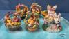 (8) EASTER BUNNY FIGURINES WITH (2) ROUND TRAYS - 3