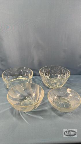 (4) GLASS BOWLS