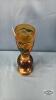 AMBER GLASS MINATURE OIL LAMP - 3