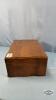QUANTITY OF LAPEL PINS AND WOODEN JEWELRY BOX - 5