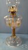 COAL OIL LAMP WITH AMBER ACCENTS IN BASE - 3
