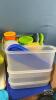 QUANTITY OF PLASTIC KITCHEN CONTAINERS WITH LIDS - 6