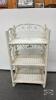 WHITE WICKER (3) SHELF STAND