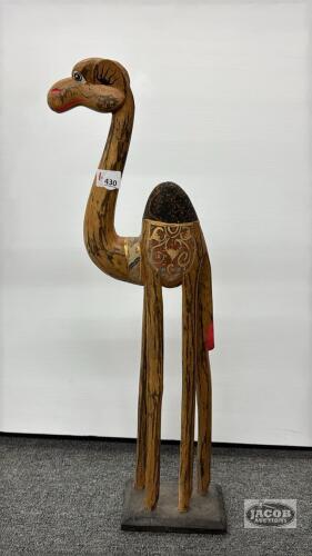 31IN TALL WOODEN CAMEL FIGURE