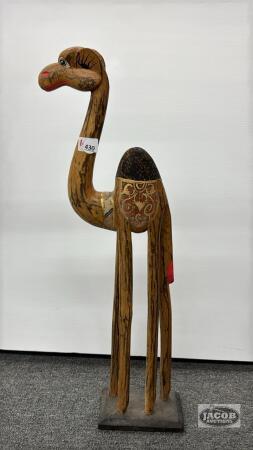 31IN TALL WOODEN CAMEL FIGURE