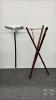 FOLDING CANE/STOOL WITH WOODEN TRI-POD STAND