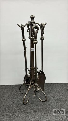 SET OF FIREPLACE TOOLS WITH STAND