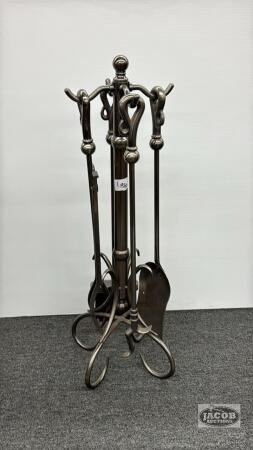 SET OF FIREPLACE TOOLS WITH STAND