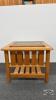 OAK END TABLE/MAGAZINE RACK WITH SMOKED GLASS TOP - 2
