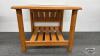 OAK END TABLE/MAGAZINE RACK WITH SMOKED GLASS TOP - 5