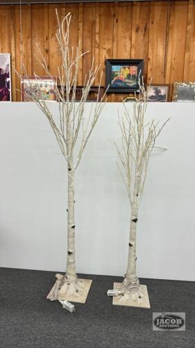(2) DECORATIVE TREES WITH LIGHTS