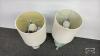 PAIR TABLE LAMPS WITH GLASS AND METAL BASES - 2