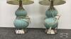 PAIR TABLE LAMPS WITH GLASS AND METAL BASES - 3