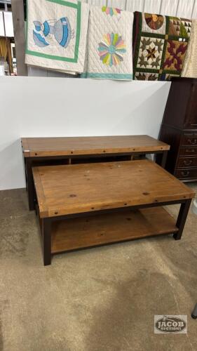 ENTERTAINMENT STAND WITH MATCHING COFFEE TABLE