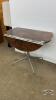 CHROME DROP LEAF ROUND TABLE