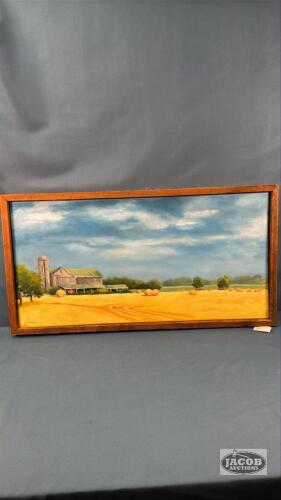 FARM SCENE ON CANVAS BY P. JACKSON