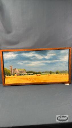 FARM SCENE ON CANVAS BY P. JACKSON