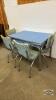 FIRE KROME FURNITURE TABLE WITH (4) FADED CHAIRS