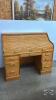 OAK WINNERS CIRCLE ROLL TOP DESK WITH KEYS