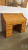 OAK WINNERS CIRCLE ROLL TOP DESK WITH KEYS - 2