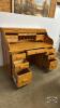 OAK WINNERS CIRCLE ROLL TOP DESK WITH KEYS - 6