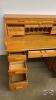 OAK WINNERS CIRCLE ROLL TOP DESK WITH KEYS - 7