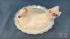 MILK GLASS HEN ON THE NEST WITH GOLD ACCENTS - 3