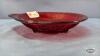 RED GLASS DIVIDED RELISH DISH - 2
