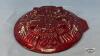 RED GLASS DIVIDED RELISH DISH - 4