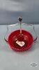 RUBY RED RELISH BOWL WITH SPOON - 2