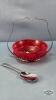 RUBY RED RELISH BOWL WITH SPOON - 3