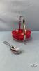 RUBY RED RELISH BOWL WITH SPOON - 5
