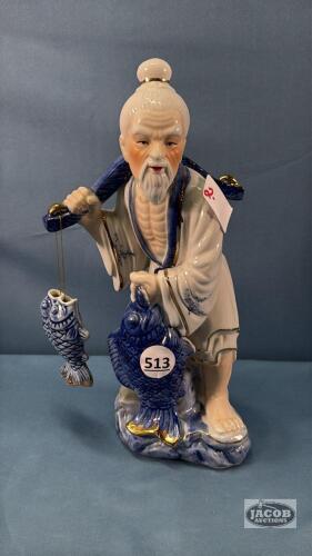 ASIAN FISHERMAN FIGURINE