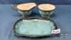 OLD FOLEY CREAM AND SUGAR WITH UNDER PLATE - 3