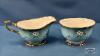 OLD FOLEY CREAM AND SUGAR WITH UNDER PLATE - 4